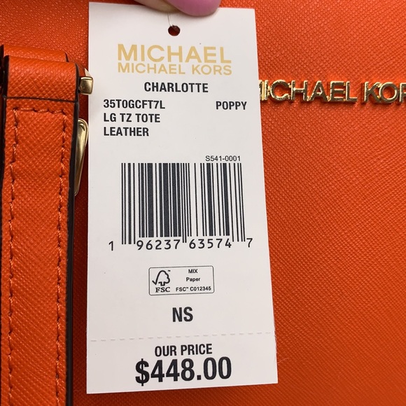 MICHAEL KORS Jet Set Large Crossgrain Leather Top-Zip Charlotte Tote Bag… - Picture 13 of 14